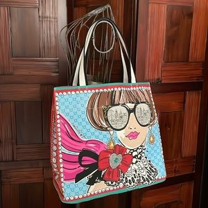 Brighton Artistic Blue and Pink Tote